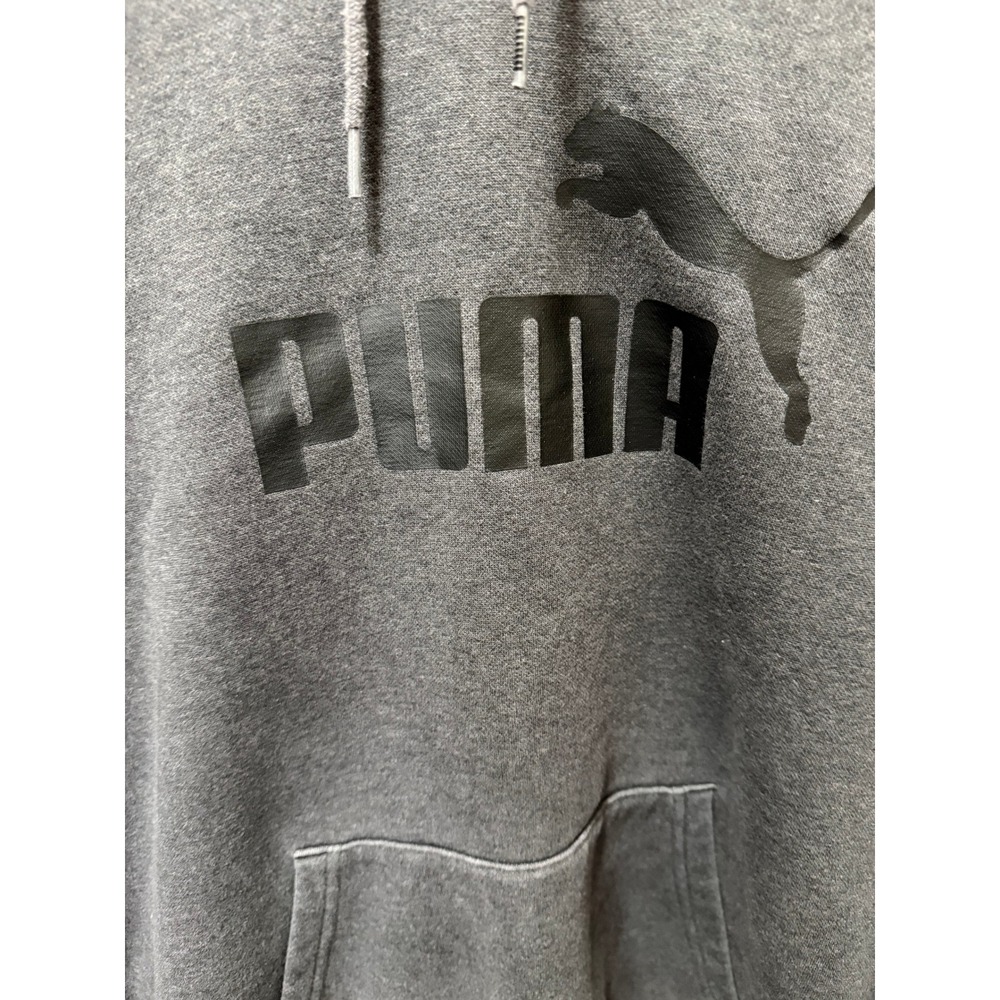 Puma Mens Essentials Big Logo Hoodie Charcoal Gray Fleece Sweatshirt Large - Picture 5 of 7